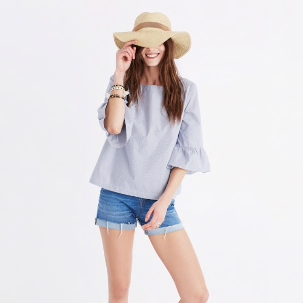 SOLD - Madewell striped bell sleeve top